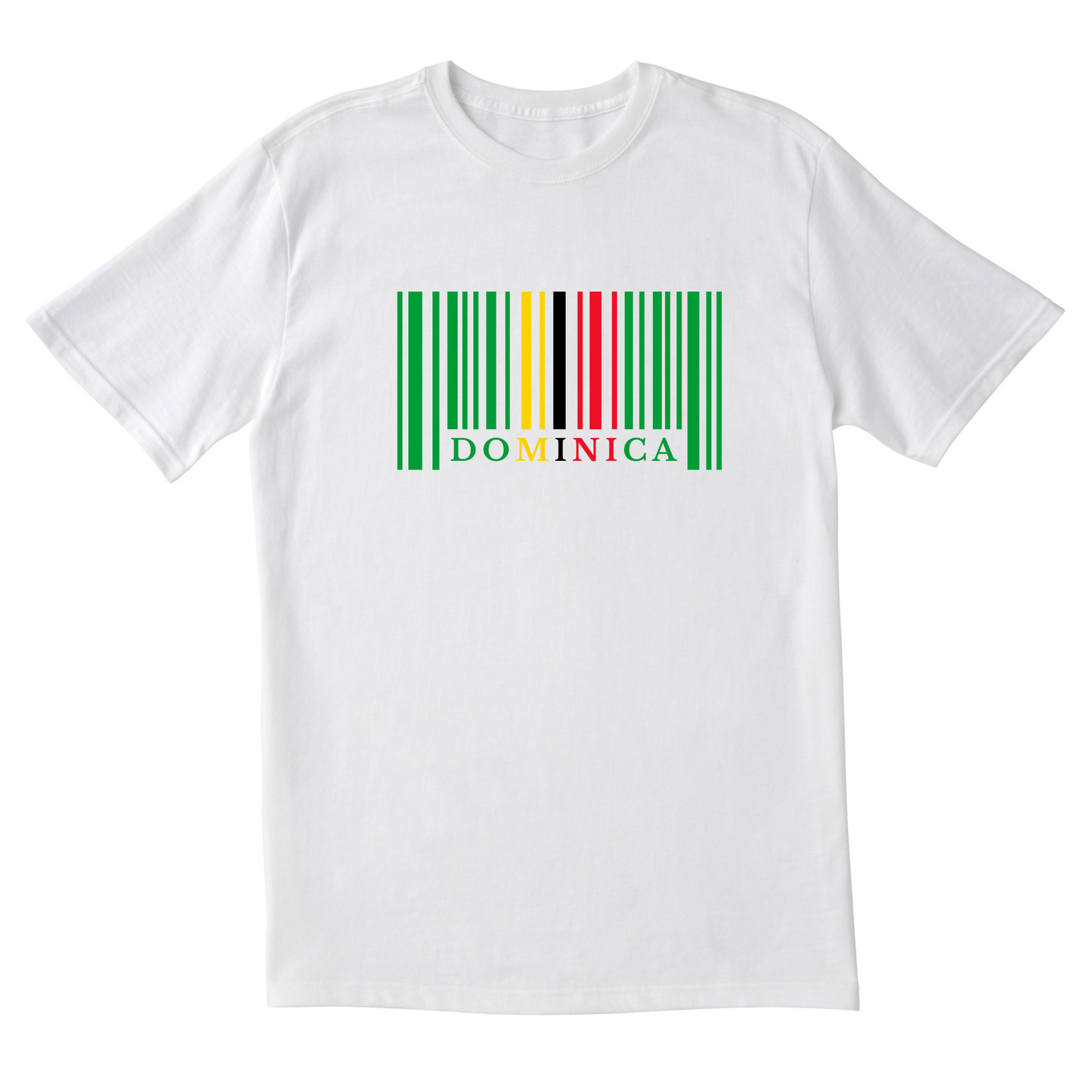 Dominica Barcode in Color - Unisex Short Sleeve Tee