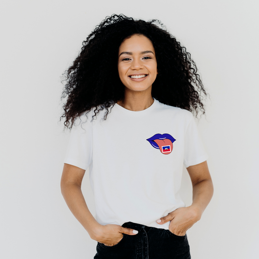 Haiti Stamp on Tongue - Unisex Short Sleeve Tee