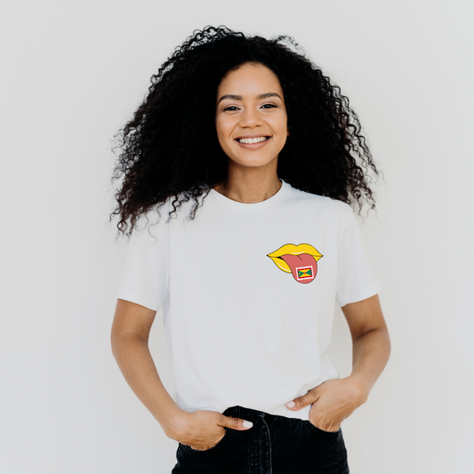 Grenada Stamp on Tongue - Unisex Short Sleeve Tee