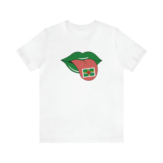 Tongue with Dominica Stamp - Unisex Jersey Short Sleeve Tee
