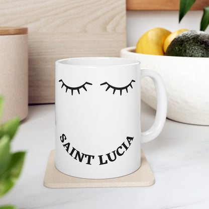 Saint Lucia "Eyelash" Ceramic Mug 11oz