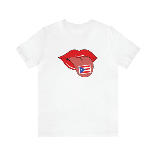 Tongue with Puerto Rico Stamp - Unisex Jersey Short Sleeve Tee
