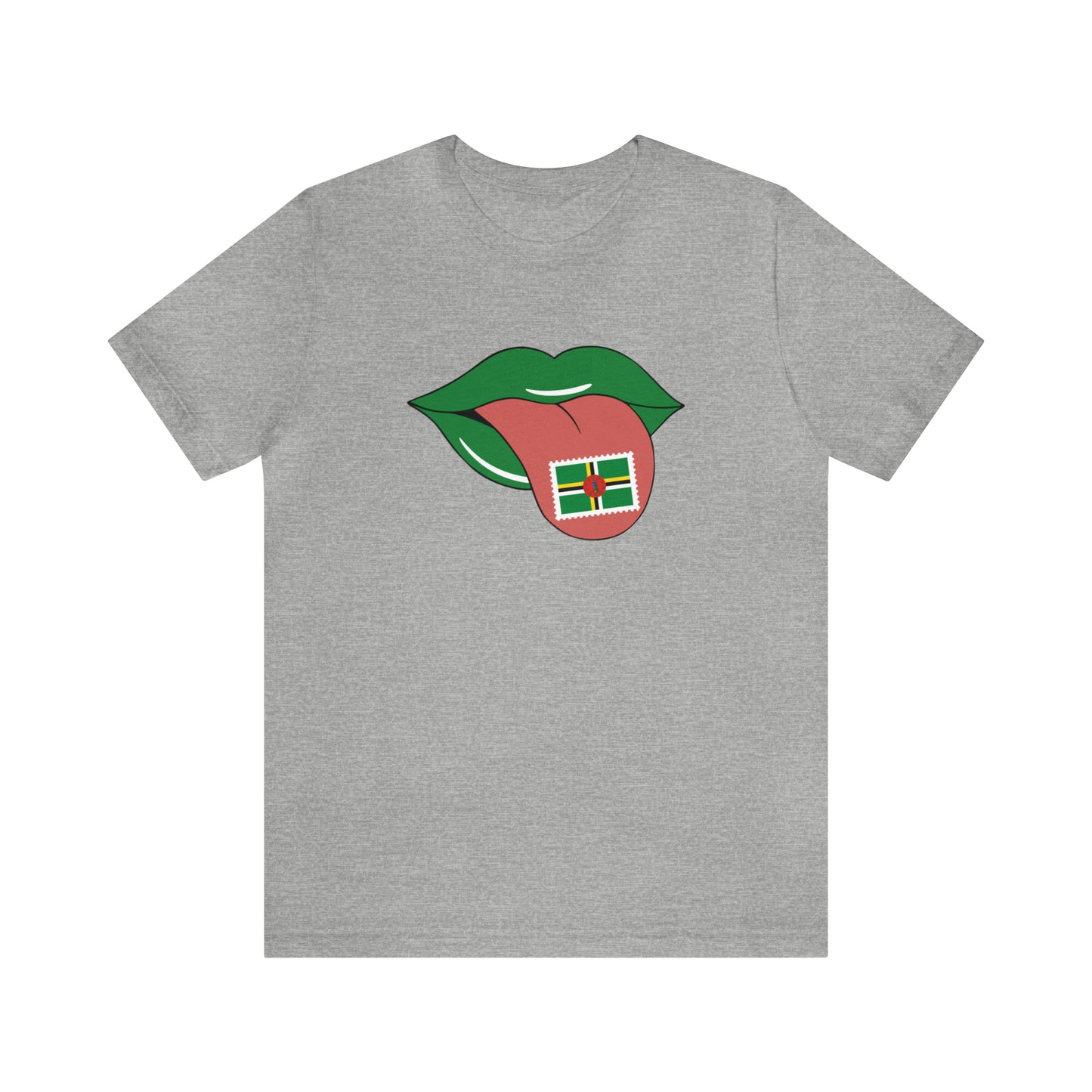 Tongue with Dominica Stamp - Unisex Jersey Short Sleeve Tee