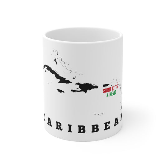 Saint Kitts and Nevis - Caribbean Map Ceramic Mug 11oz