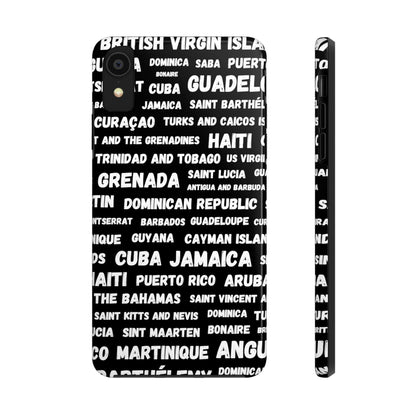 iPhone Tough Phone Cases - Caribbean Country Names - Black