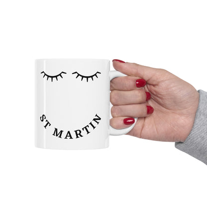 ST Maarten/ST Martin "Eyelash" Ceramic Mug 11oz