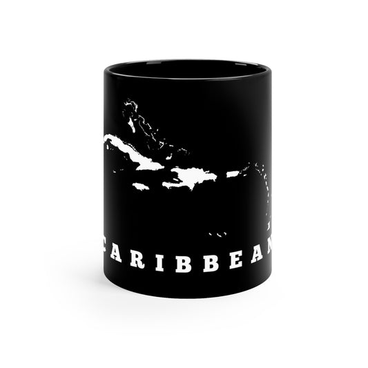 Caribbean Map Black & White 11oz Mug