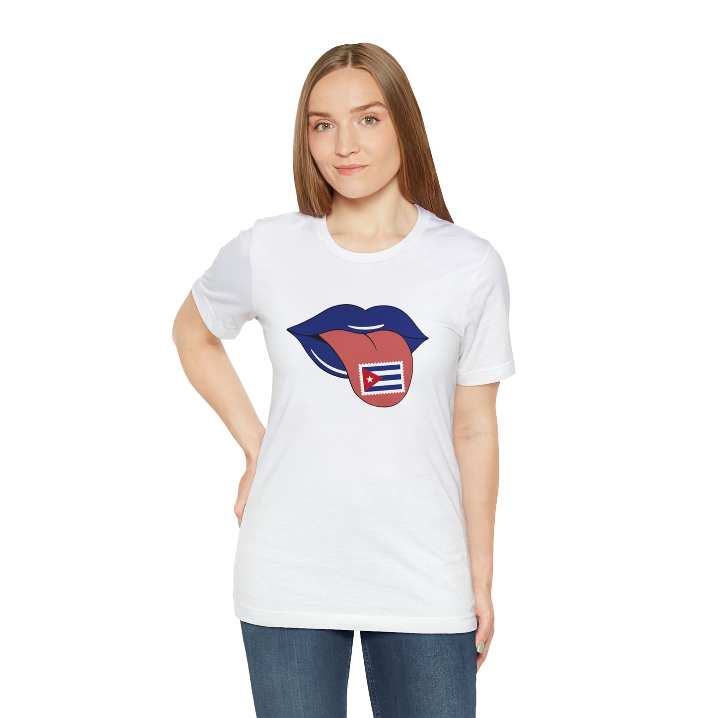 Tongue with Cuba Stamp - Unisex Jersey Short Sleeve Tee