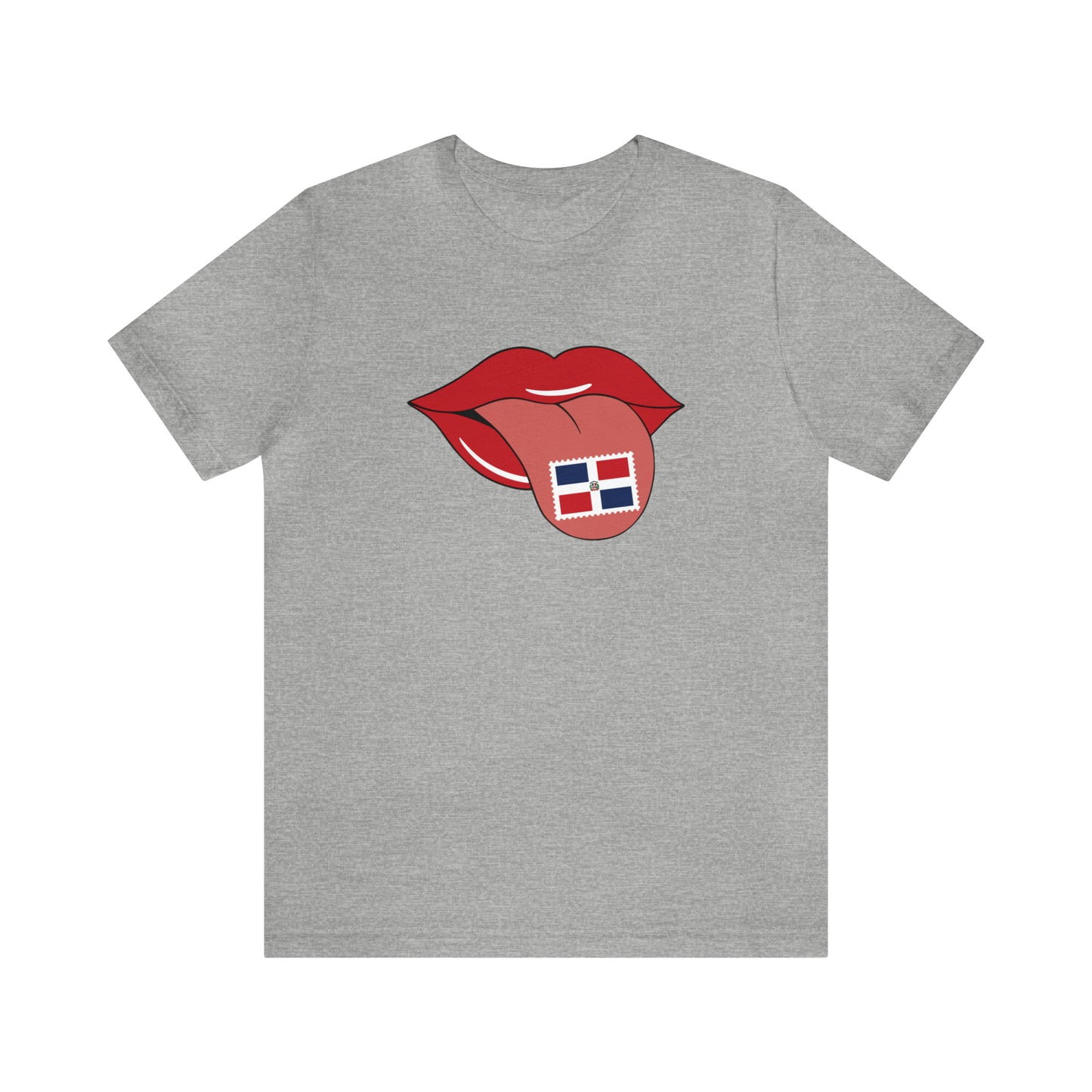 Tongue with Dominican Republic Stamp - Unisex Jersey Short Sleeve Tee