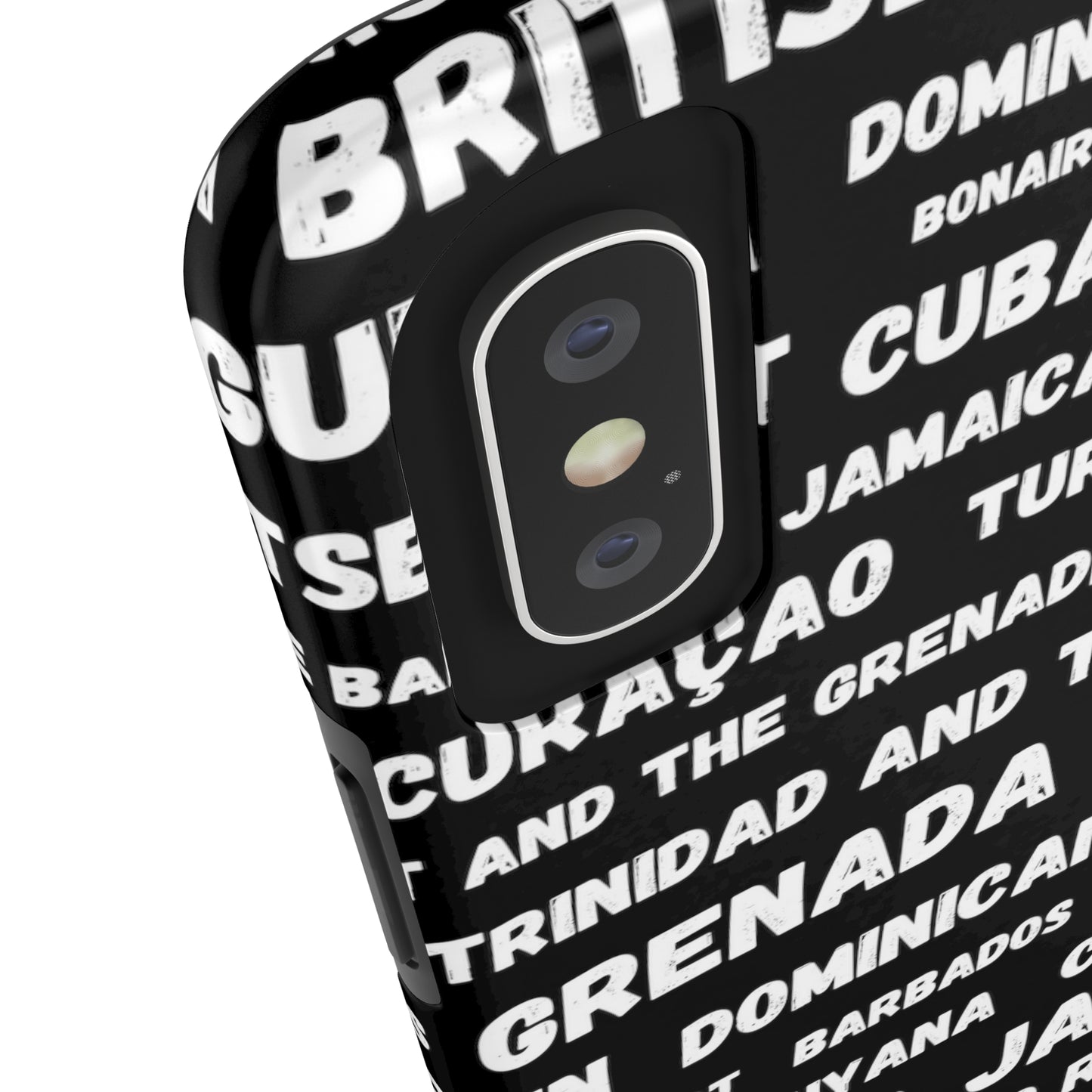 iPhone Tough Phone Cases - Caribbean Country Names - Black