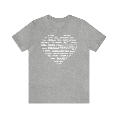 Heart with Country Names - Unisex Jersey Short Sleeve Tee