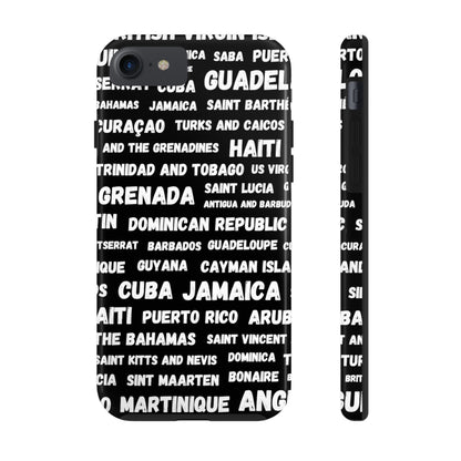 iPhone Tough Phone Cases - Caribbean Country Names - Black