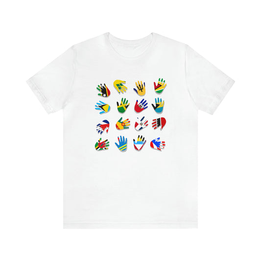 Flag Handprints - Unisex Jersey Short Sleeve Tee