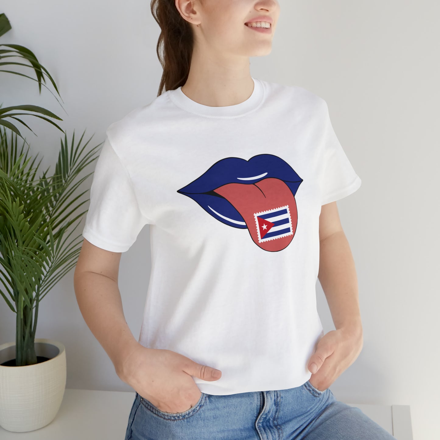 Tongue with Cuba Stamp - Unisex Jersey Short Sleeve Tee