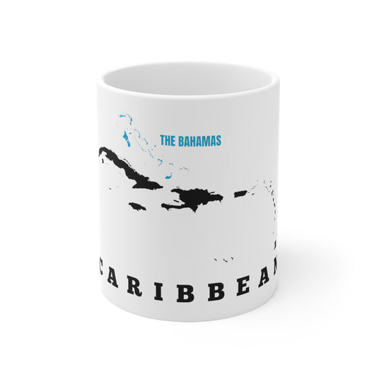 The Bahamas - Caribbean Map Ceramic Mug 11oz