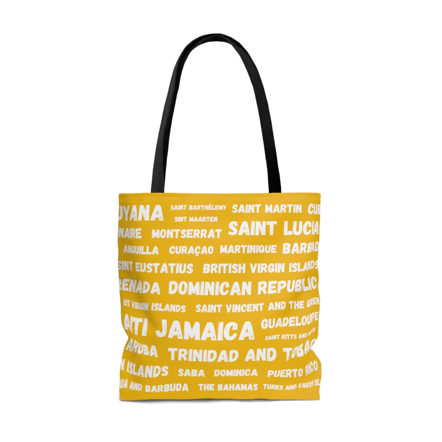Caribbean Country Names Tote Bag - Yellow