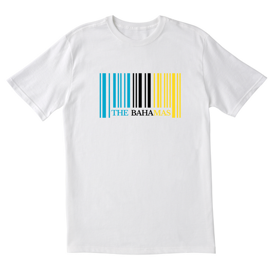 The Bahamas Barcode in Color - Unisex Short Sleeve Tee