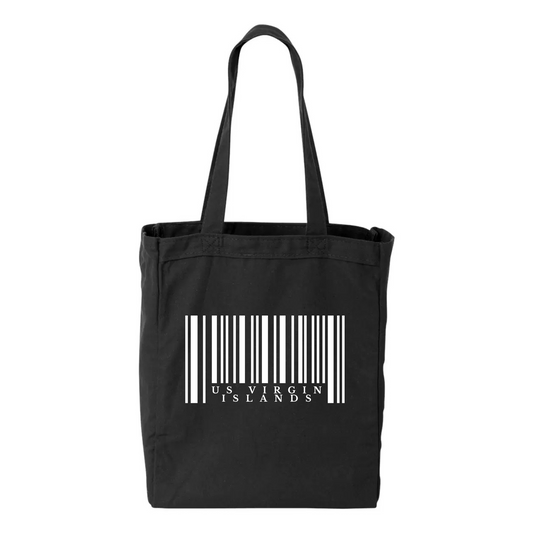 US Virgin Islands White Barcode - Tote Bag