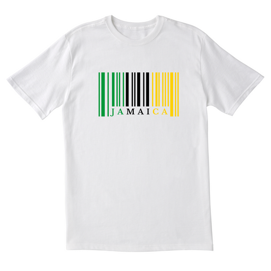 Jamaica Barcode in Color - Unisex Short Sleeve Tee