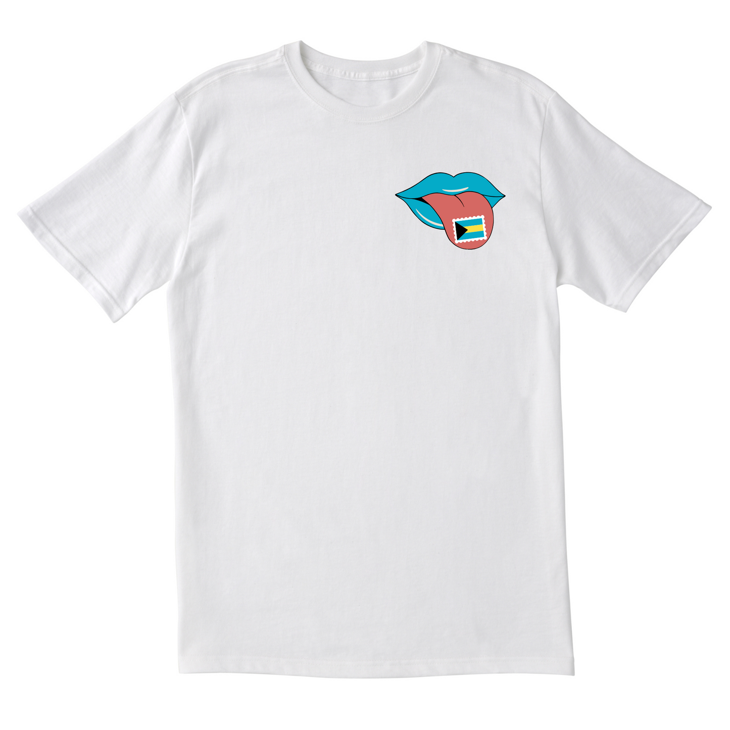 The Bahamas Stamp on Tongue - Unisex Short Sleeve Tee