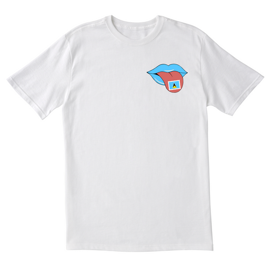 Saint Lucia Stamp on Tongue - Unisex Short Sleeve Tee