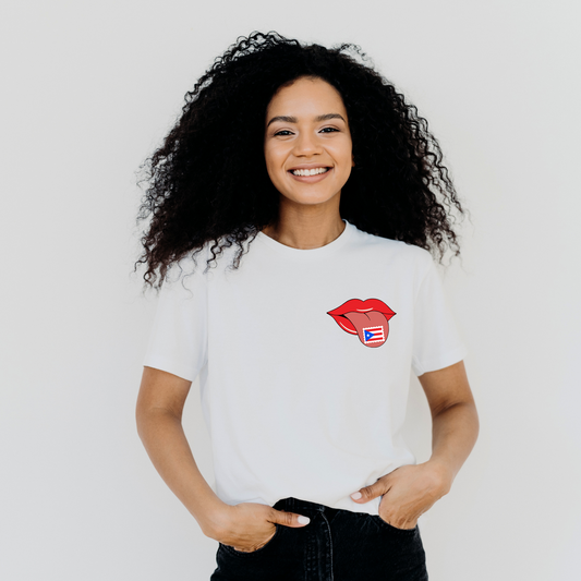 Puerto Rico Stamp on Tongue - Unisex Short Sleeve Tee