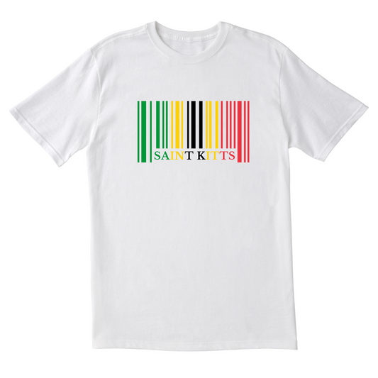 Saint Kitts Barcode in Color - Unisex Short Sleeve Tee