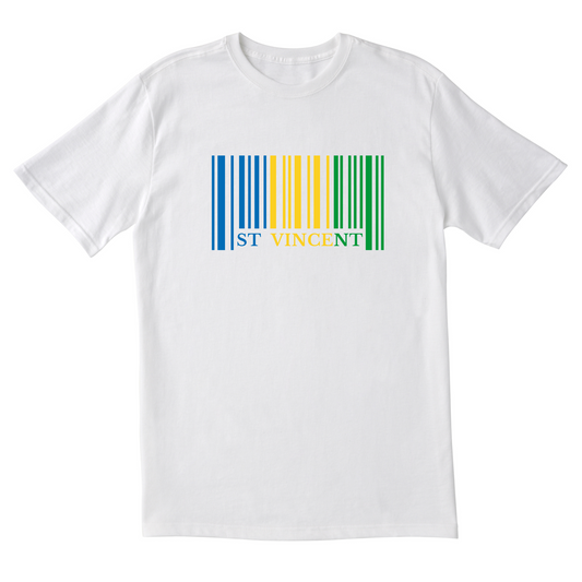 Saint Vincent Barcode in Color - Unisex Short Sleeve Tee